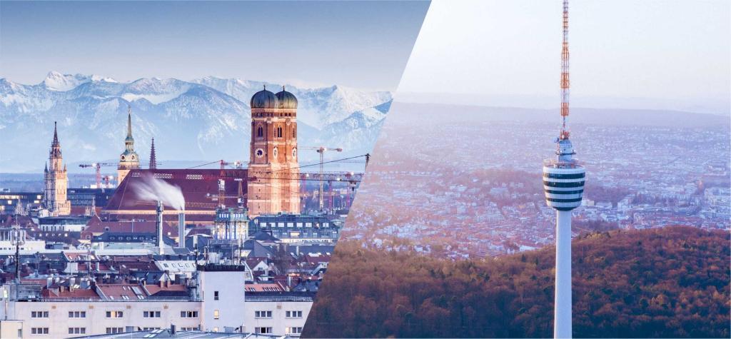 Ein Vergleich der Skyline von München und Stuttgart (Vollversion)